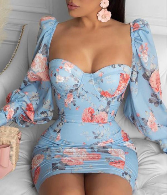 Floral Blue Dress